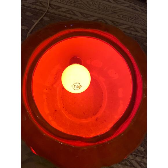Vintage 1979 Ceramic LIGHT UP Jack OLantern  12 in tall 33 in circumference VGUC - Picture 13 of 16